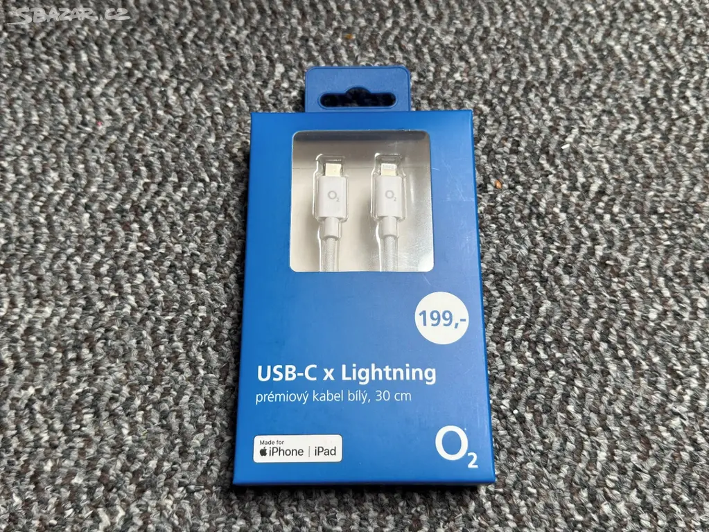 2x O2 USB-C x Apple Lightning kabel 30cm - Plánice - Bazar - Sbazar.cz