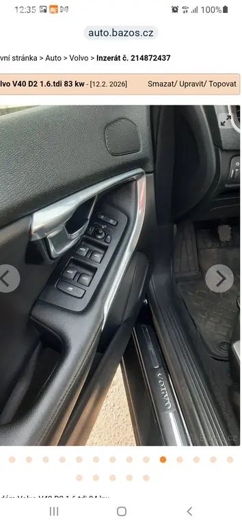 Volvo V40 D2 1.6 tdi 84kw - fotka 6