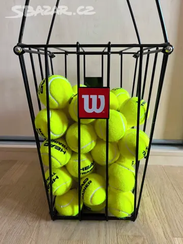 Tenisový koš včetně míčků (55 ks) - Praha-Štěrboholy - Bazar - Sbazar.cz
