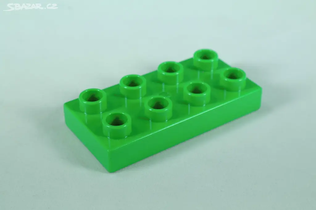 Náhled: LEGO DUPLO kostka/deska 2x4 tenká - jasně zelená