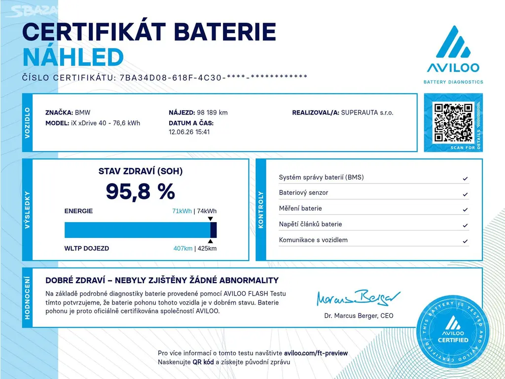 BMW iX, xDrive40 Sport paket SoH 96% 1 - fotka 4