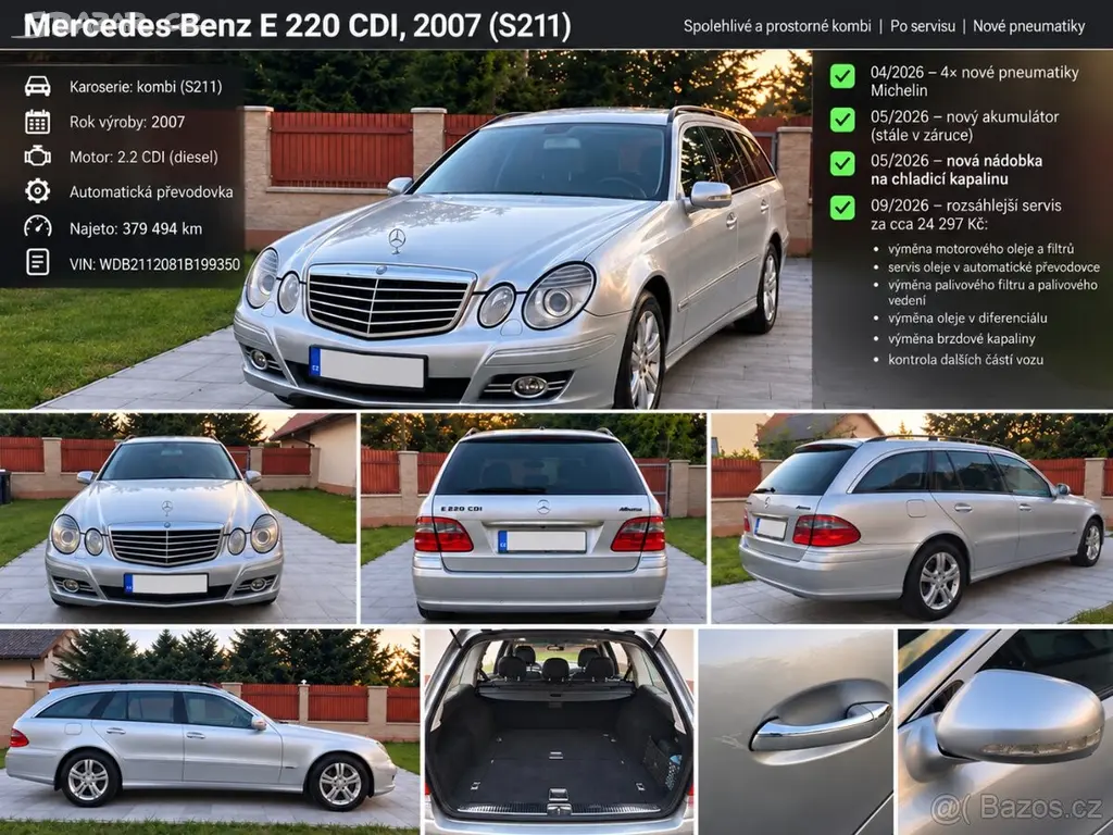 Mercedes-Benz Třídy E 2,2 220 CDI, automat, 2007