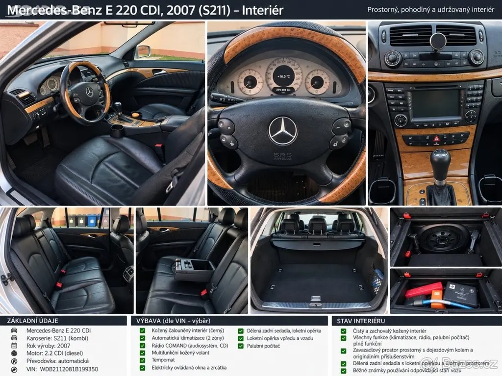 Mercedes-Benz Třídy E 2,2 220 CDI, automat, 2007 - fotka 6