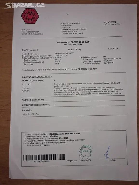 Fabia 1.2 40kw LPG,nová STK,bez koroze bez závad - fotka 2